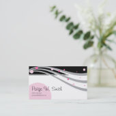 Classy Pink Black Grey visitekaartje (Staand voorkant)