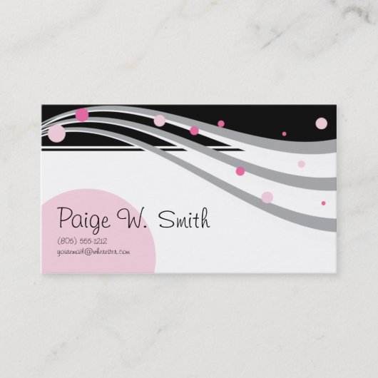 Classy Pink Black Grey visitekaartje (Voorkant)