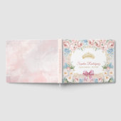 Classy Pink Bow Floral Quinceanera Custom Gastenboek (Volledig)