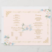 Classy Pink Bow Floral Quinceanera Programma (Achterkant)