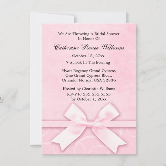 Classy Pink Bridal Shower Kaart (Voorkant)