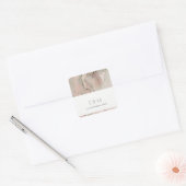 CLASSY PINK DUSKY ROOS GOLD AGATE MONOGRAM WEDDING VIERKANTE STICKER (Envelop)