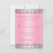 Classy Pink en Silver RSVP (Achterkant)