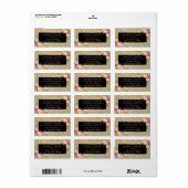 Classy Pink Floral Gold Glitter mousserend Weddens Etiket (Full Sheet)