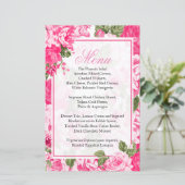 Classy Pink Floral Wedding - Menu (Staand voorkant)