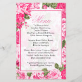 Classy Pink Floral Wedding - Menu (Voorkant)