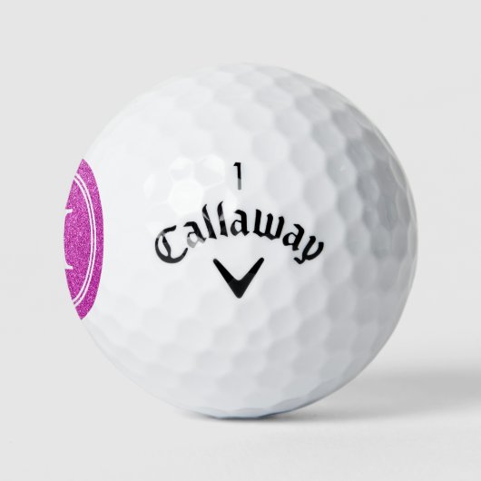 Classy Pink Glitter Sparkly Monogam Personalized Golfballen (Logo)