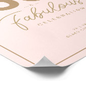 Classy Pink & Gold 50 & Fabulous Birthday Party Poster (Hoek)