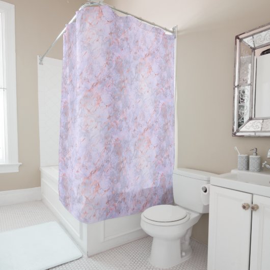 Classy Pink Lavender Marble Douchegordijn (In situ)