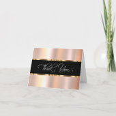Classy Pink Rose Gold Tone Bedankt Kaarten (Voorkant)