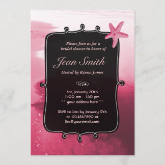 Classy Pink Starfish Vrijgezellenfeest Invite Kaart