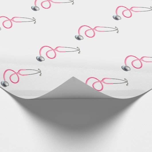 Classy Pink Stethoscope Medical Theme Cadeaupapier (Hoek)