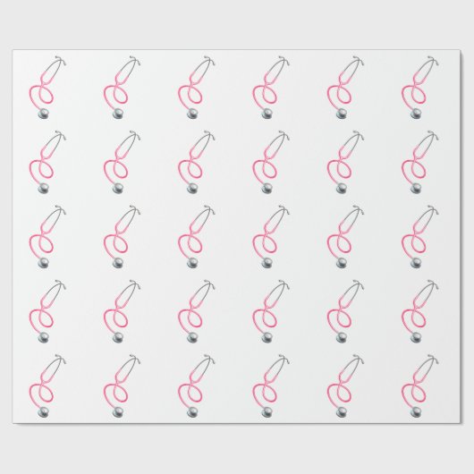 Classy Pink Stethoscope Medical Theme Cadeaupapier (Vlak)