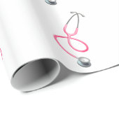 Classy Pink Stethoscope Medical Theme Cadeaupapier (Rol Hoek)