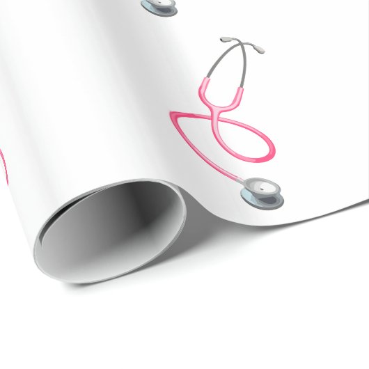 Classy Pink Stethoscope Medical Theme Cadeaupapier (Rol Hoek)