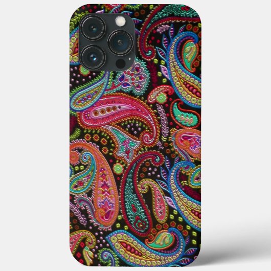 Classy Pink Turquoise Blue Green Paisley Art Case-Mate iPhone Case (Achterkant)
