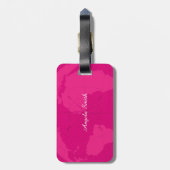 Classy Pink Wereldkaart met Compass Roos Monogram Bagagelabel (Achterkant verticaal)