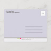 Classy Pinstripe Lila Baby Aankondiging Briefkaart (Achterkant)