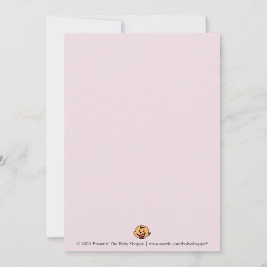 Classy Pinstripe Pink 5x7" geboorteaankondiging Aankondiging (Achterkant)