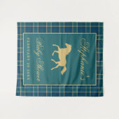 Classy Plaid Horse Equestrian Baby shower Achtergr Wandkleed (Voorkant (horizontaal))