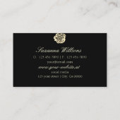 Classy Plain Black Beige Roos met Logo Simple Visitekaartje (Achterkant)