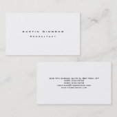 Classy Plain Black White Minimalist Custom Visitekaartje (Voorkant / Achterkant)