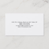 Classy Plain Black White Minimalist Custom Visitekaartje (Achterkant)