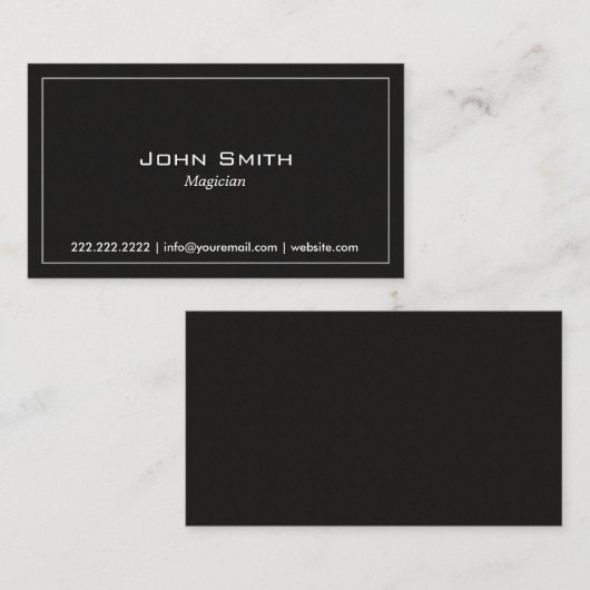 Classy Plain Border Donkere Magicien Visitekaartje (Voorkant / Achterkant)