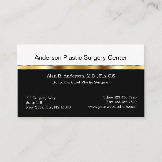 Classy plastisch chirurg visitekaartje (Voorkant)