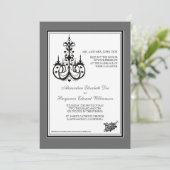 Classy Platinum Chandelier 5x7 Weddenschap Kaart (Staand voorkant)