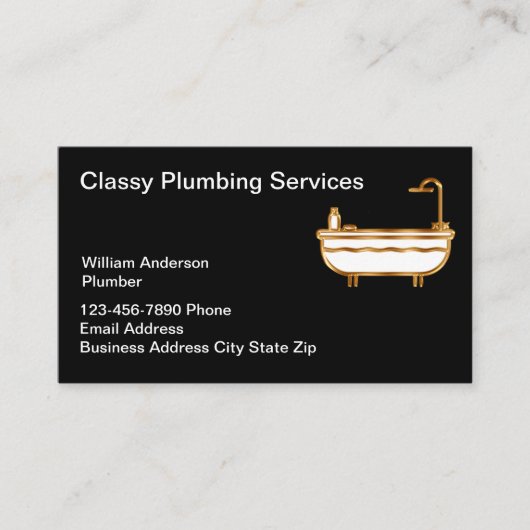 Classy Plumbing Service Luxe Bath Visitekaartje (Voorkant)