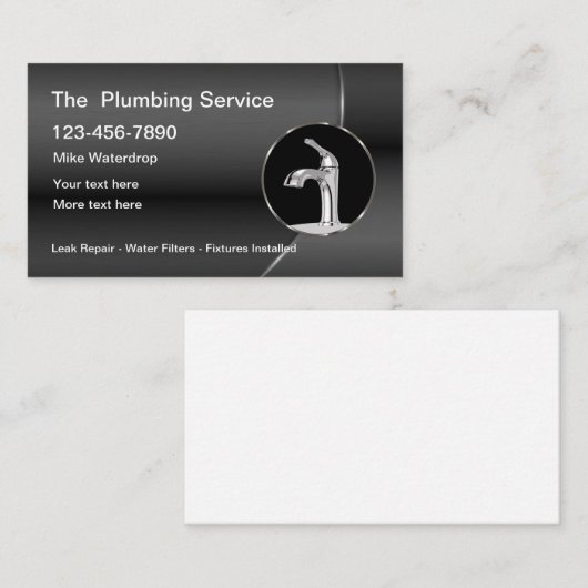 Classy Plumbing Service-Visitekaartjes met Logo Visitekaartje (Voorkant / Achterkant)