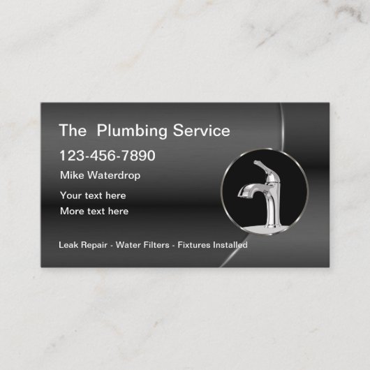 Classy Plumbing Service-Visitekaartjes met Logo Visitekaartje (Voorkant)