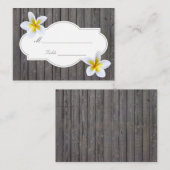 Classy Plumeria Bloemen Strand Wedding Place Card Plaatskaartje (Voorkant / Achterkant)