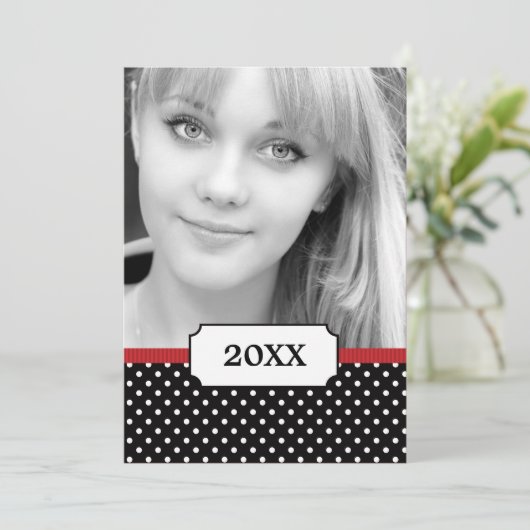 Classy Polka 2 Aankondiging van het Foto Afstudere (Staand voorkant)