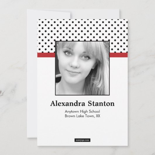 Classy Polka 2 Aankondiging van het Foto Afstudere (Achterkant)