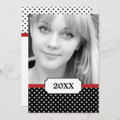 Classy Polka 2 Aankondiging van het Foto Afstudere (Voorkant / Achterkant)