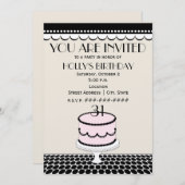 Classy Polka Dot Birthday Cake Birthday Party Kaart (Voorkant / Achterkant)