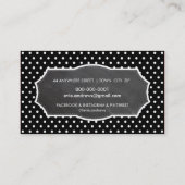 CLASSY polka dot patroon krijtbord paneel zwart Visitekaartje (Achterkant)
