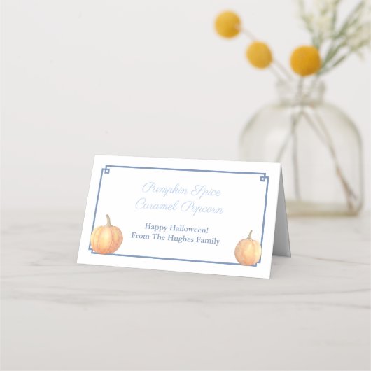 Classy Pompoen Halloween Snoep Favor Bag Labels Plaatskaartje (Voorkant)