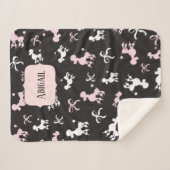 Classy Poodles Pink and Black Theme Sherpa Deken (Voorkant (horizontaal))