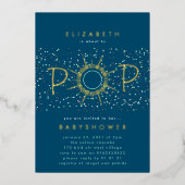 Classy POP Confetti Genderneutraal Baby shower Folie Uitnodiging (Voorkant)