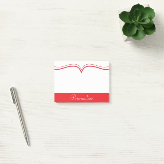 Classy Poppy Red personaliseren Post-it® Notes (Kantoor)
