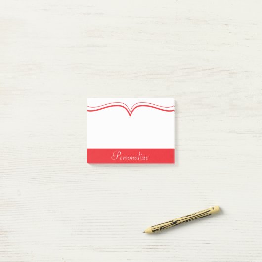 Classy Poppy Red personaliseren Post-it® Notes (Op bureau)