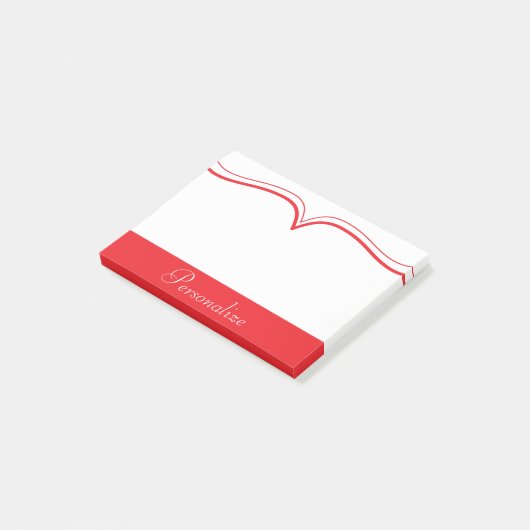 Classy Poppy Red personaliseren Post-it® Notes (Schuin)