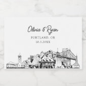 Classy Portland Huwelijksgunst Custom Mini Sparkling Wijnetiket (Enkel label)