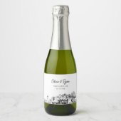 Classy Portland Huwelijksgunst Custom Mini Sparkling Wijnetiket (Voorkant)