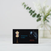 Classy Premium Zwart Papier Dressmaker Bloemist Contactkaartje (Staand voorkant)