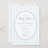 Classy Preppy Stripes Wavy Lijst Coast Baby shower Kaart (Voorkant)