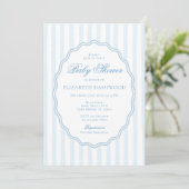 Classy Preppy Stripes Wavy Lijst Coast Baby shower Kaart (Staand voorkant)